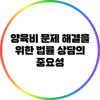 양육비 문제 해결을 위한 법률 상담의 중요성