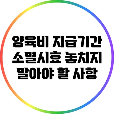 양육비 지급기간 소멸시효 놓치지 말아야 할 사항