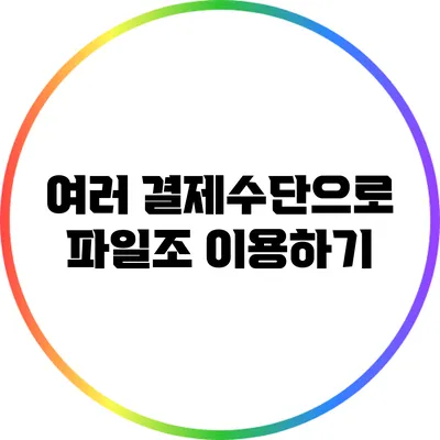 여러 결제수단으로 파일조 이용하기