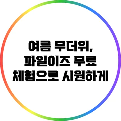여름 무더위, 파일이즈 무료 체험으로 시원하게