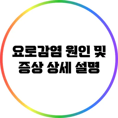 요로감염 원인 및 증상 상세 설명