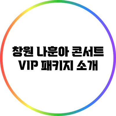 창원 나훈아 콘서트 VIP 패키지 소개