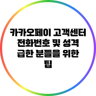 카카오페이 고객센터 전화번호 및 성격 급한 분들을 위한 팁