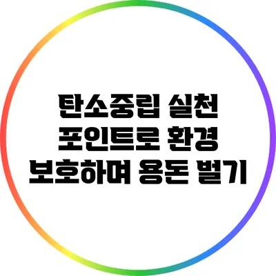 탄소중립 실천 포인트로 환경 보호하며 용돈 벌기