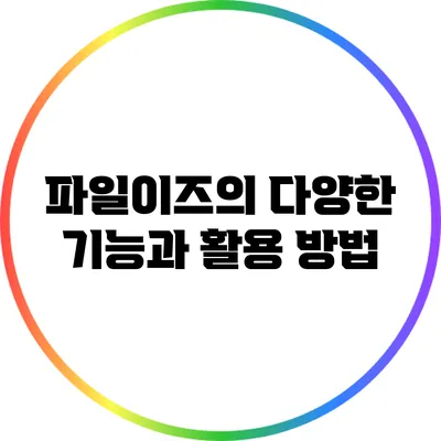 파일이즈의 다양한 기능과 활용 방법