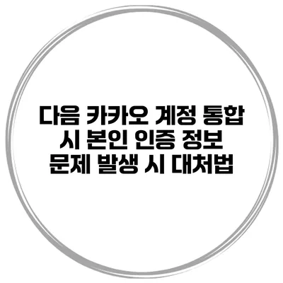 다음 카카오 계정 통합 시 본인 인증 정보 문제 발생 시 대처법