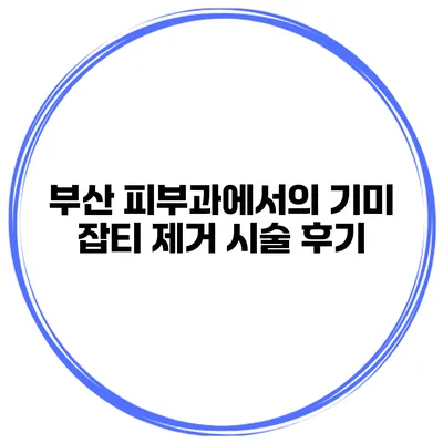 부산 피부과에서의 기미 잡티 제거 시술 후기