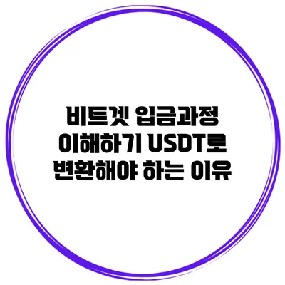 비트겟 입금과정 이해하기 USDT로 변환해야 하는 이유