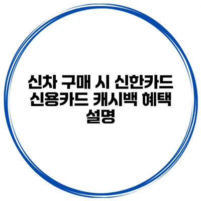신차 구매 시 신한카드 신용카드 캐시백 혜택 설명
