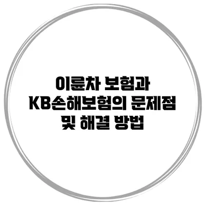 이륜차 보험과 KB손해보험의 문제점 및 해결 방법