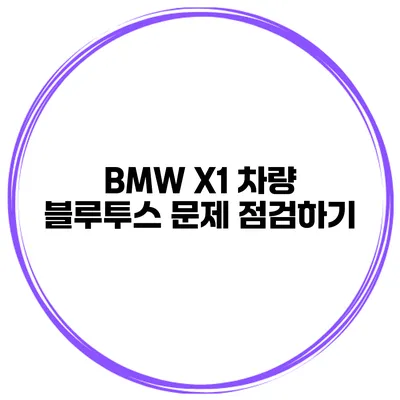 BMW X1 차량 블루투스 문제 점검하기