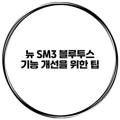 뉴 SM3 블루투스 기능 개선을 위한 팁