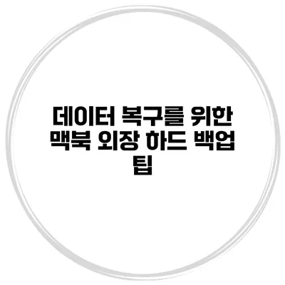 데이터 복구를 위한 맥북 외장 하드 백업 팁