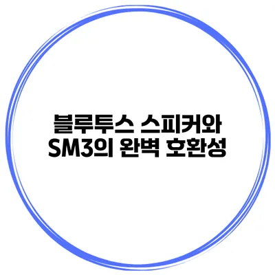 블루투스 스피커와 SM3의 완벽 호환성