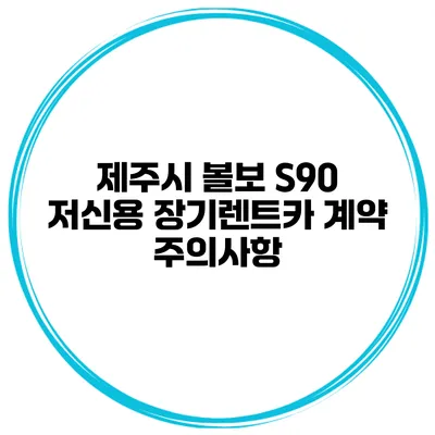 제주시 볼보 S90 저신용 장기렌트카 계약 주의사항