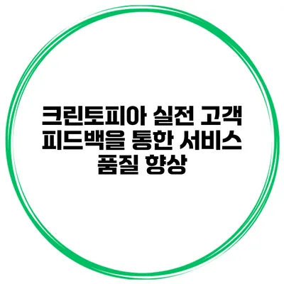 크린토피아 실전 고객 피드백을 통한 서비스 품질 향상